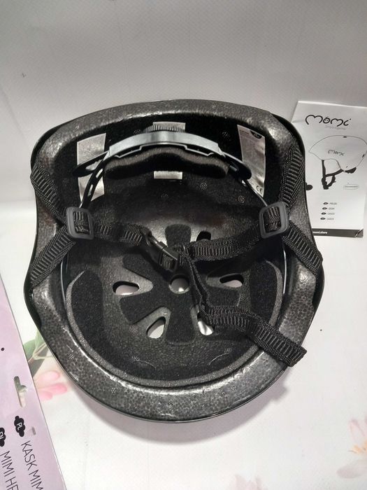 MoMi Mimi Dziecięcy Kask Rowerowy Czarny Matowy rozmiar 48-55cm