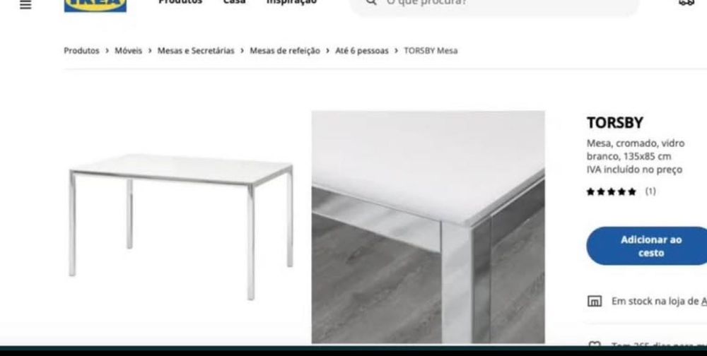 Mesa de vidro branco cozinha oferta de 4 Cadeiras