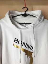 bluza biała z kapturem bonnie clyde oversize L