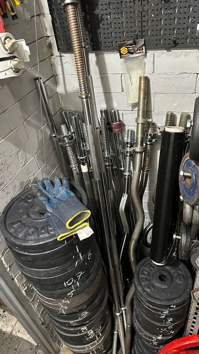 100kg obciążenie żeliwne gryf prosty lamany hantle silownia
