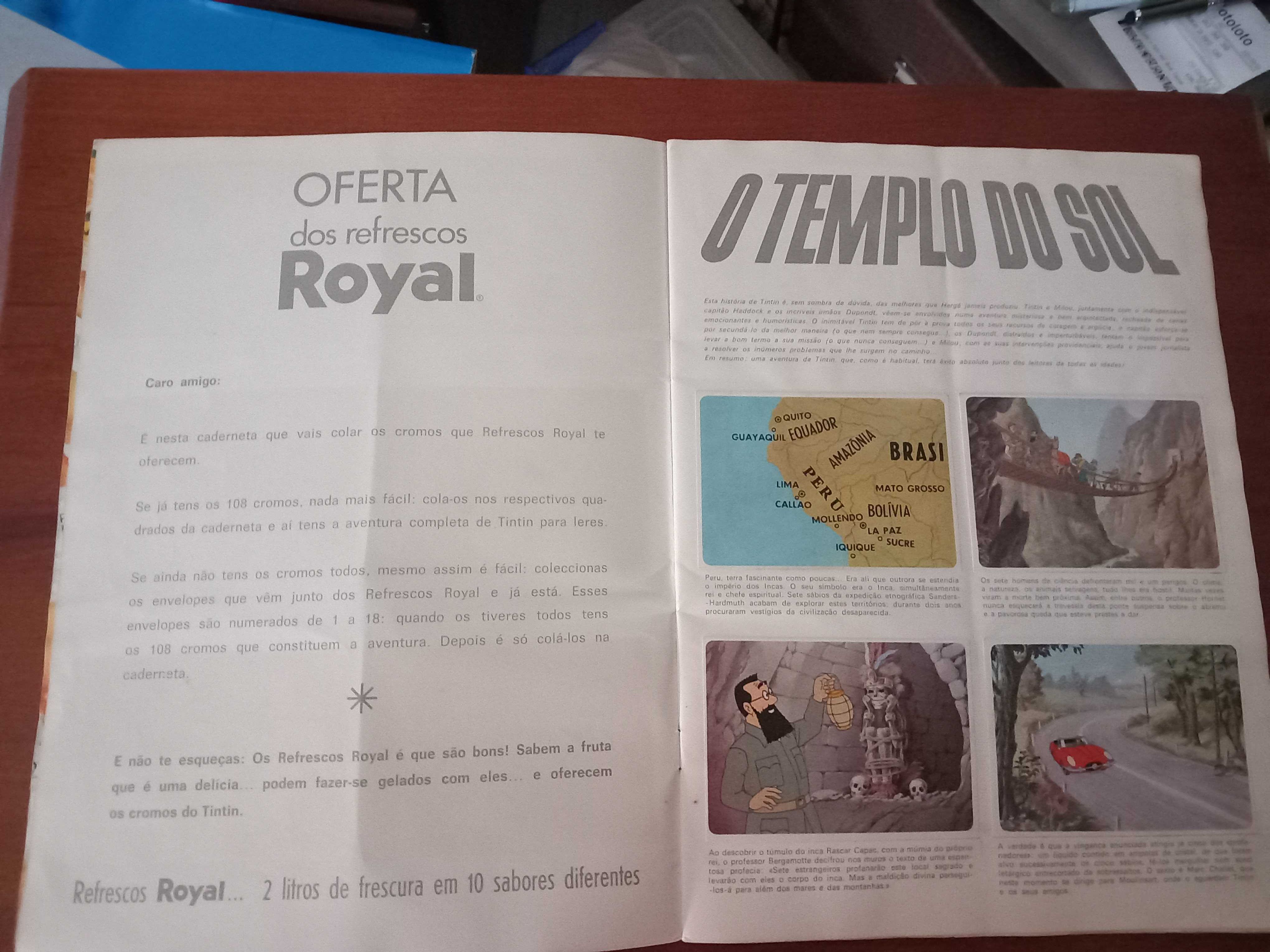 Caderneta de Cromos "O Templo do Sol" com Tintim (Royal-1970)