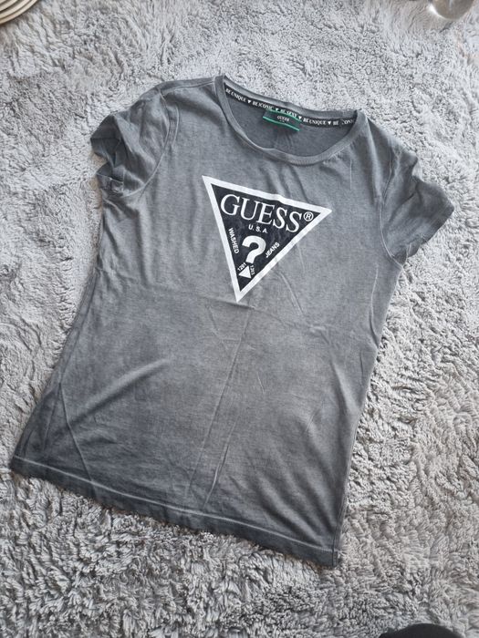 Bluzka z krótkim rękawem szara Guess rozmiar XS