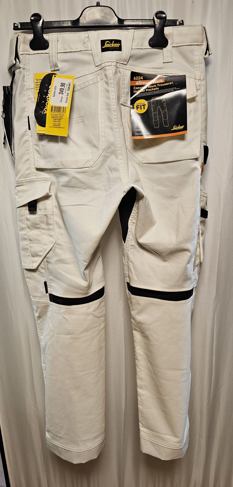 Spodnie robocze Snickers 6224 r.50 białe