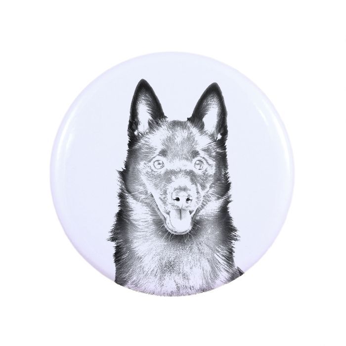 Schipperke przypinka z psem duża Art-Dog