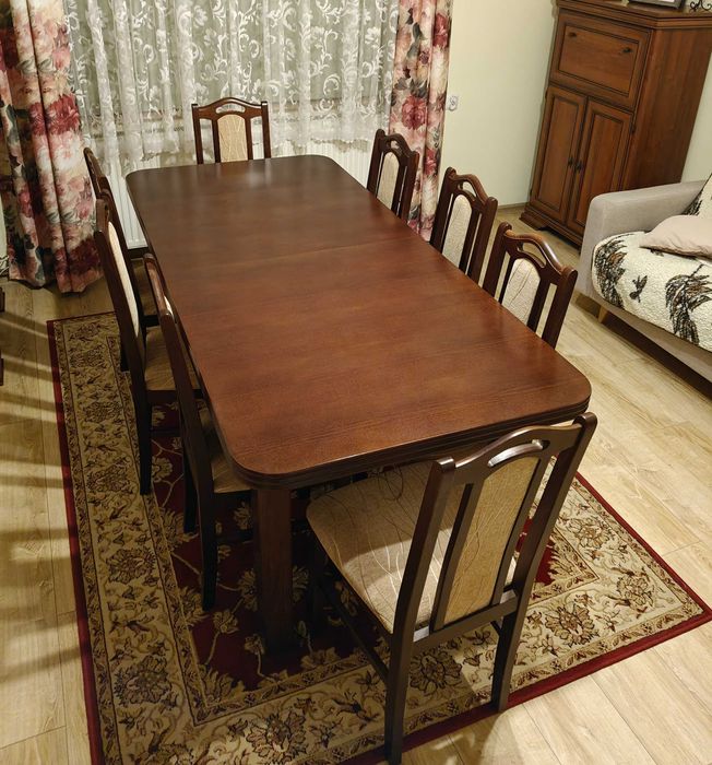 Stół 200 x 90 cm +  komplet krzeseł