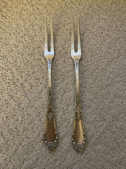Widelczyki do zakąsek platerowane romański posrebrzane hefra fraget