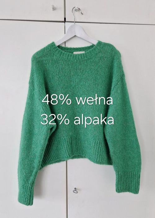Wełniany alpaka sweter H&M oversize