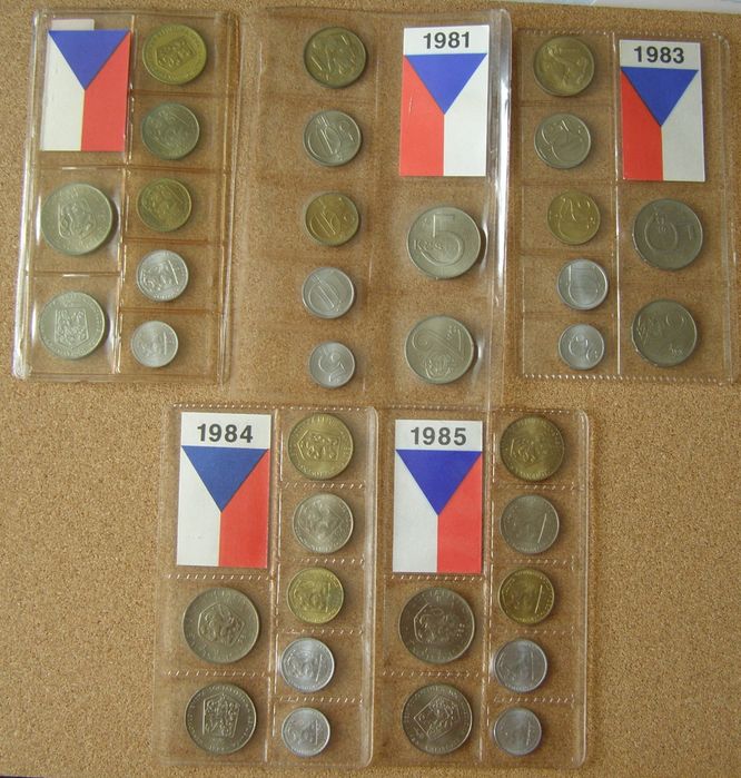 Monety Czechosłowacja Zestaw ,Polska.