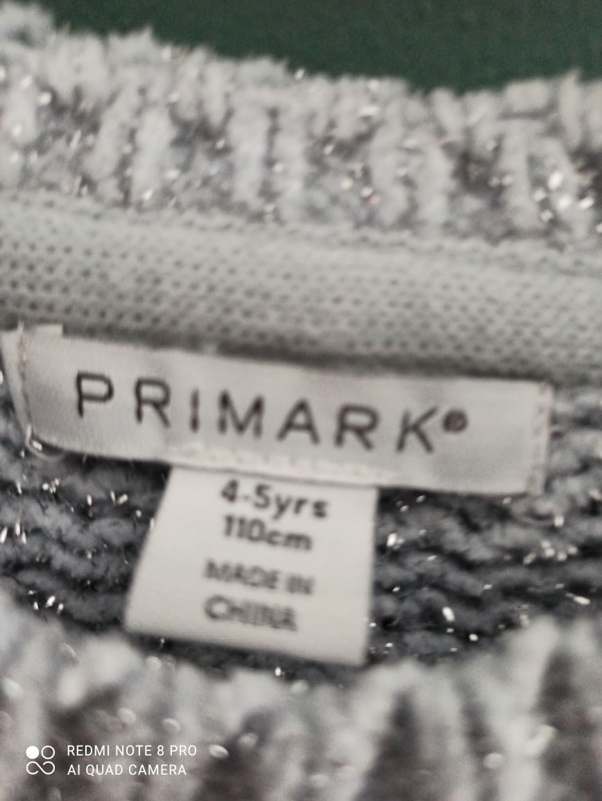 Sweterek brokatowy z  jednorożcem  rozm 110 PRIMARK