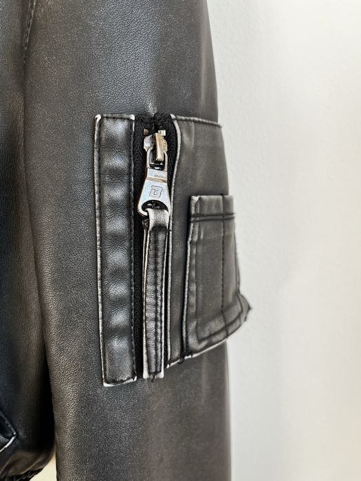 Bershka damska kurtka bomberka ze skóry ekologicznej khaki rozmiarS 36