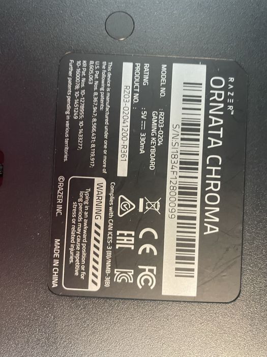 Teclado Razer Ornata Chroma (novo)