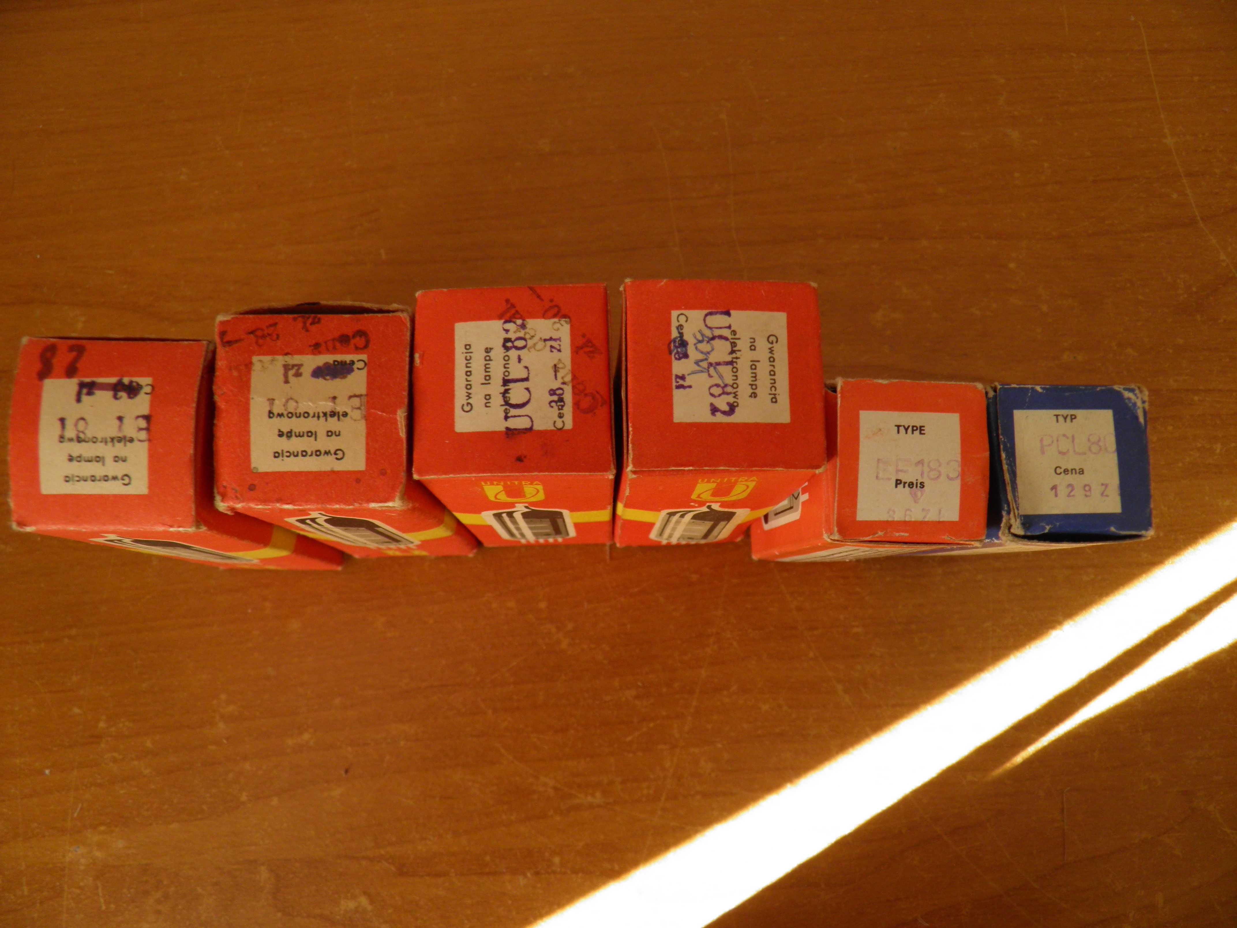 Lampy elektronowe zestaw UCL82, EY81, EF183, PCL805 Telam Polam