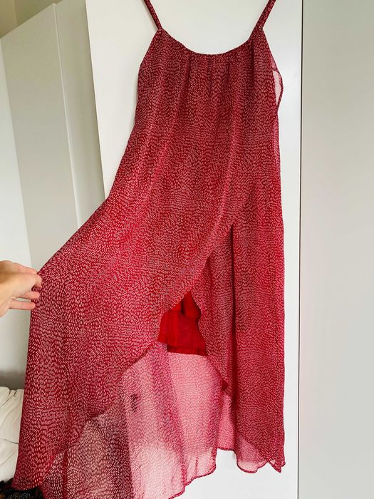 Czerwona sukienka h&m asymetryczna rozm 36