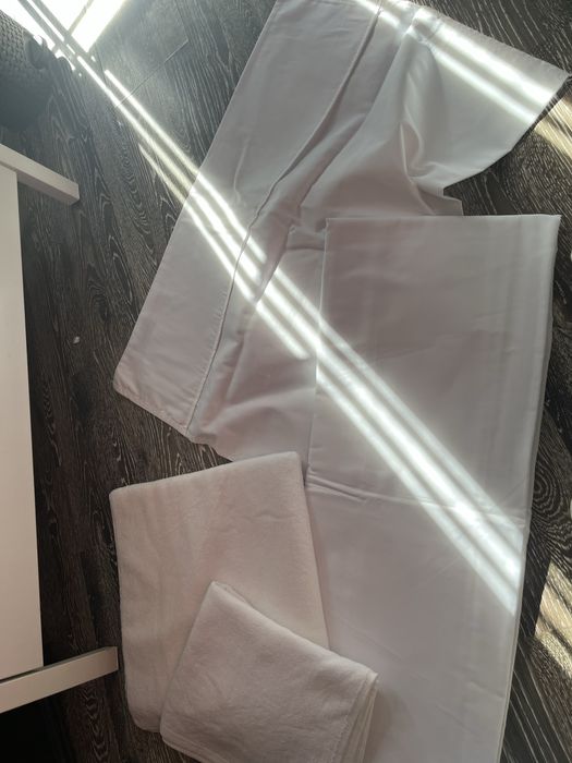 Biala posciel hotelowa nowa plus reczniki