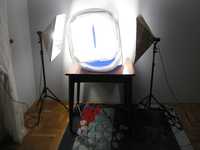 2 lampy do fotografii studyjnej + namiot bezcieniowy