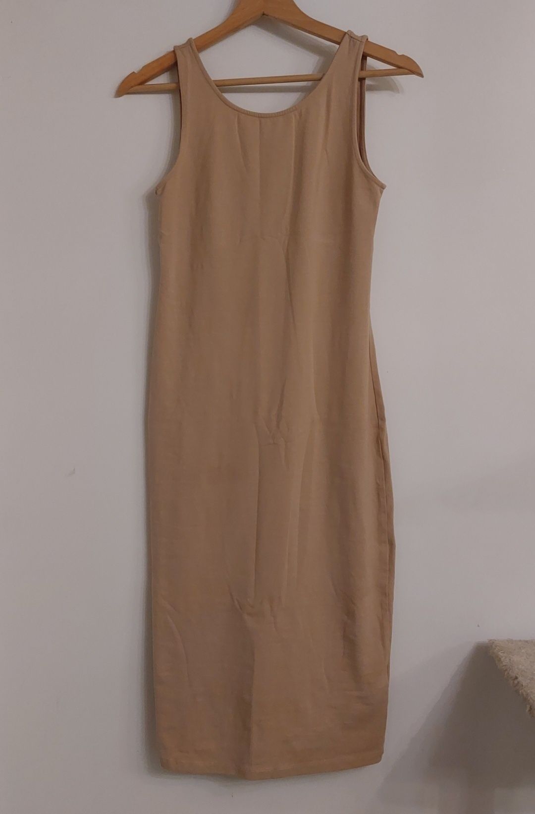 Sukienka beżowa Sinsay rozmiar XS bawełna