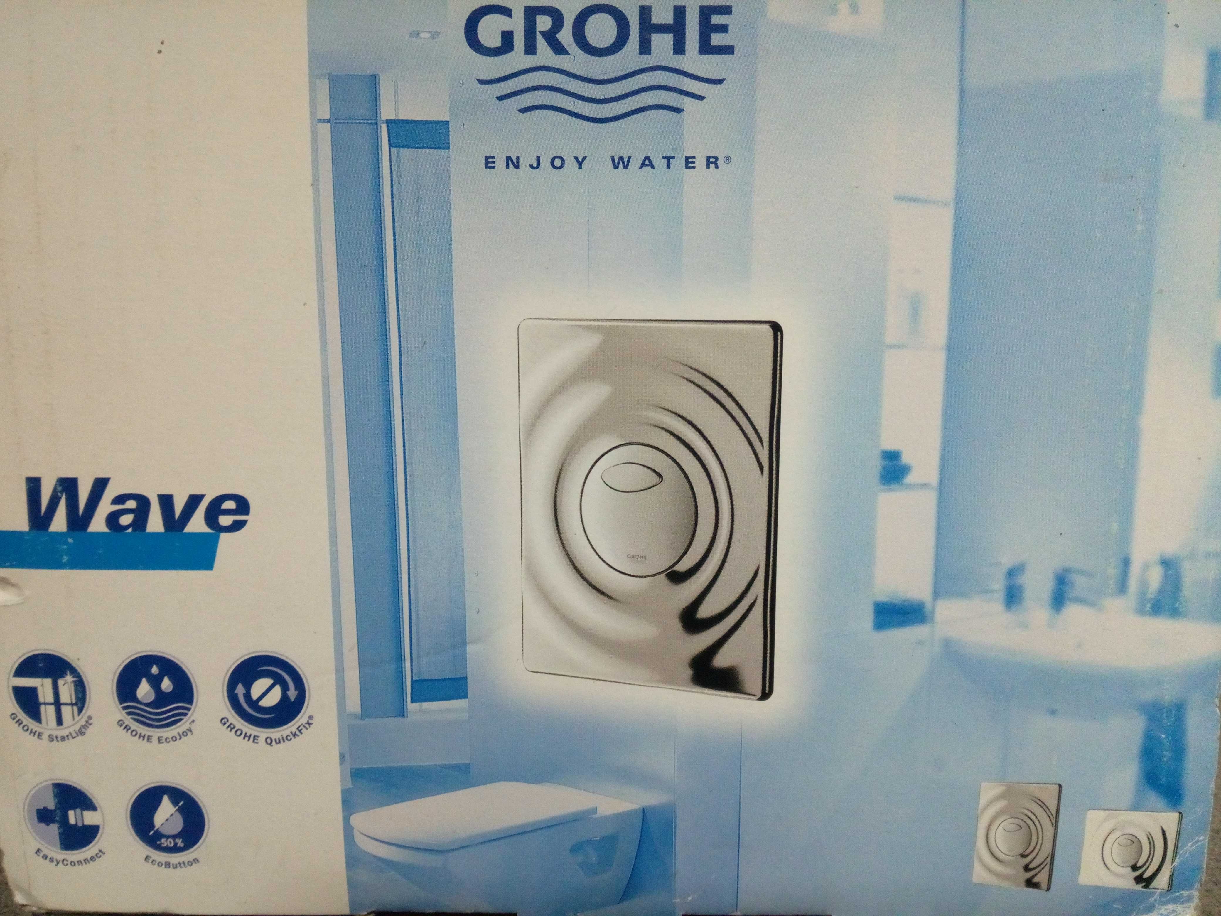Przycisk spłukujący Grohe Surf pionowy/poziomy do modernizacji biały.