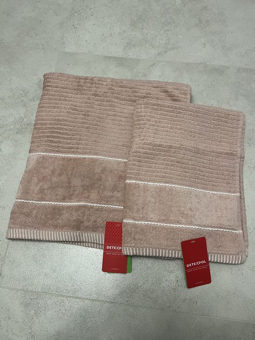 Nowe reczniki Detexpol kolor brudny róż, 2 rozmiary w zestawie