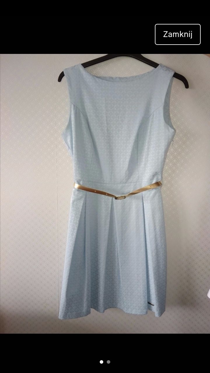 Błękitna sukienka M wesele komunia chrzest