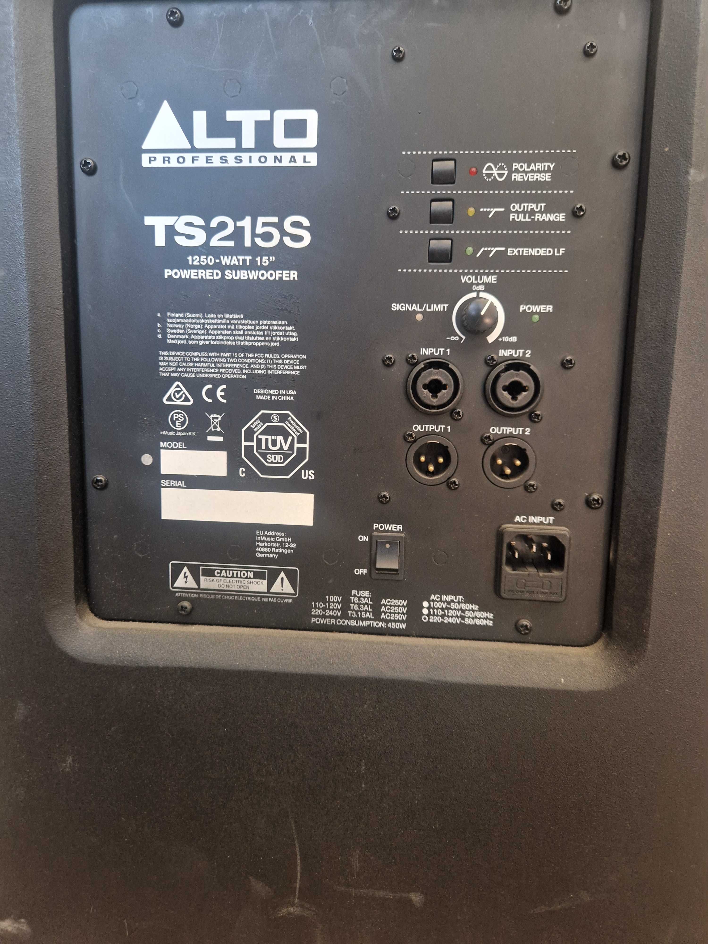 Subwoooofer aktywny Alto TS 215 S