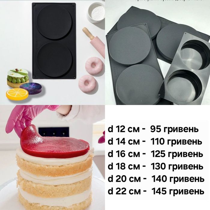 Силіконова форма конфі, кругла для начинок, форма Напівсфера