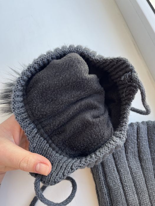 Зимовий комплект шапка шарф дитячий на 2 роки