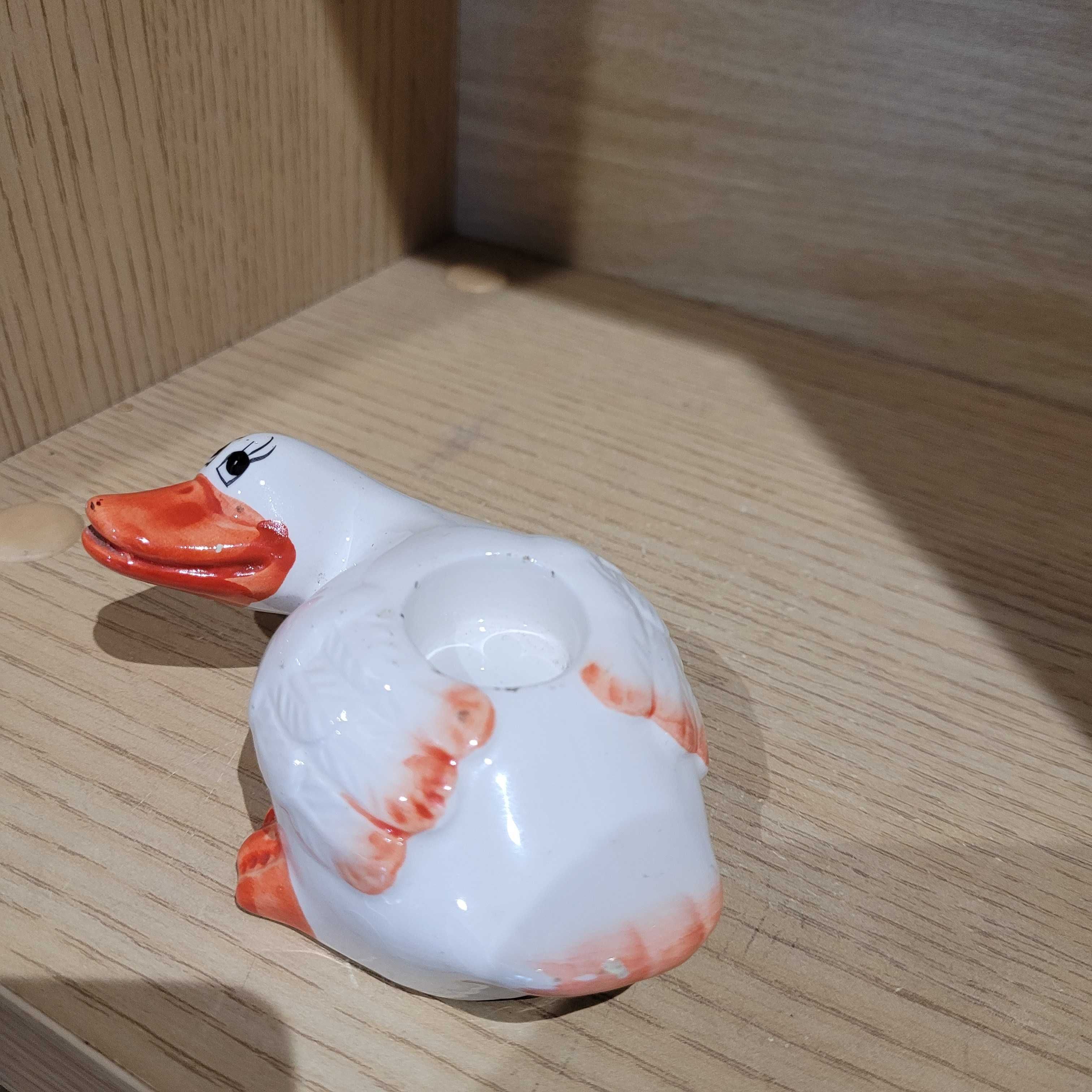 Porcelanowy świecznik- kaczka