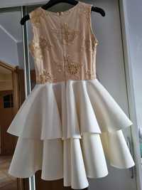Sukienka Emo, biało-złota, rozmiar 38