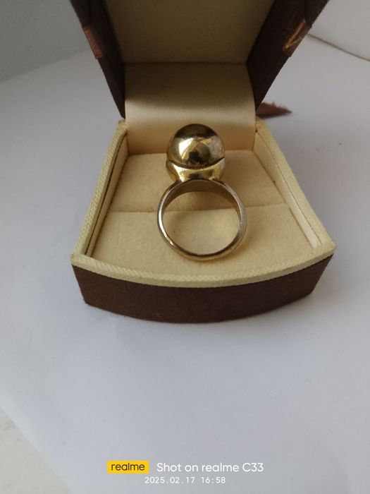 Pierścionek złota kulka olbrzymi rozmiar 20