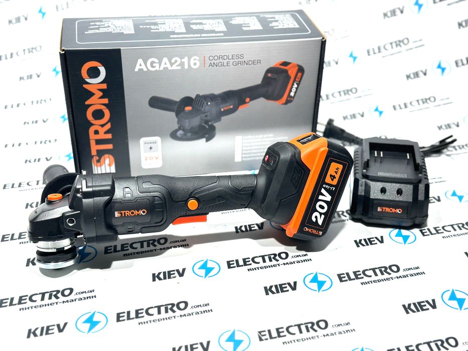Аккумуляторная Болгарка Stromo AGA 216 (125 круг 20в 4 ач) Безщеточна