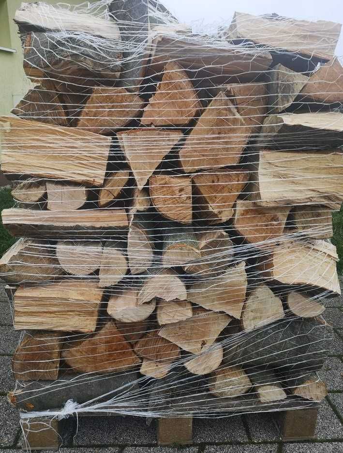 Grube, suche (z suszarni) drewno kominkowe bukowe układane paleta 1MP