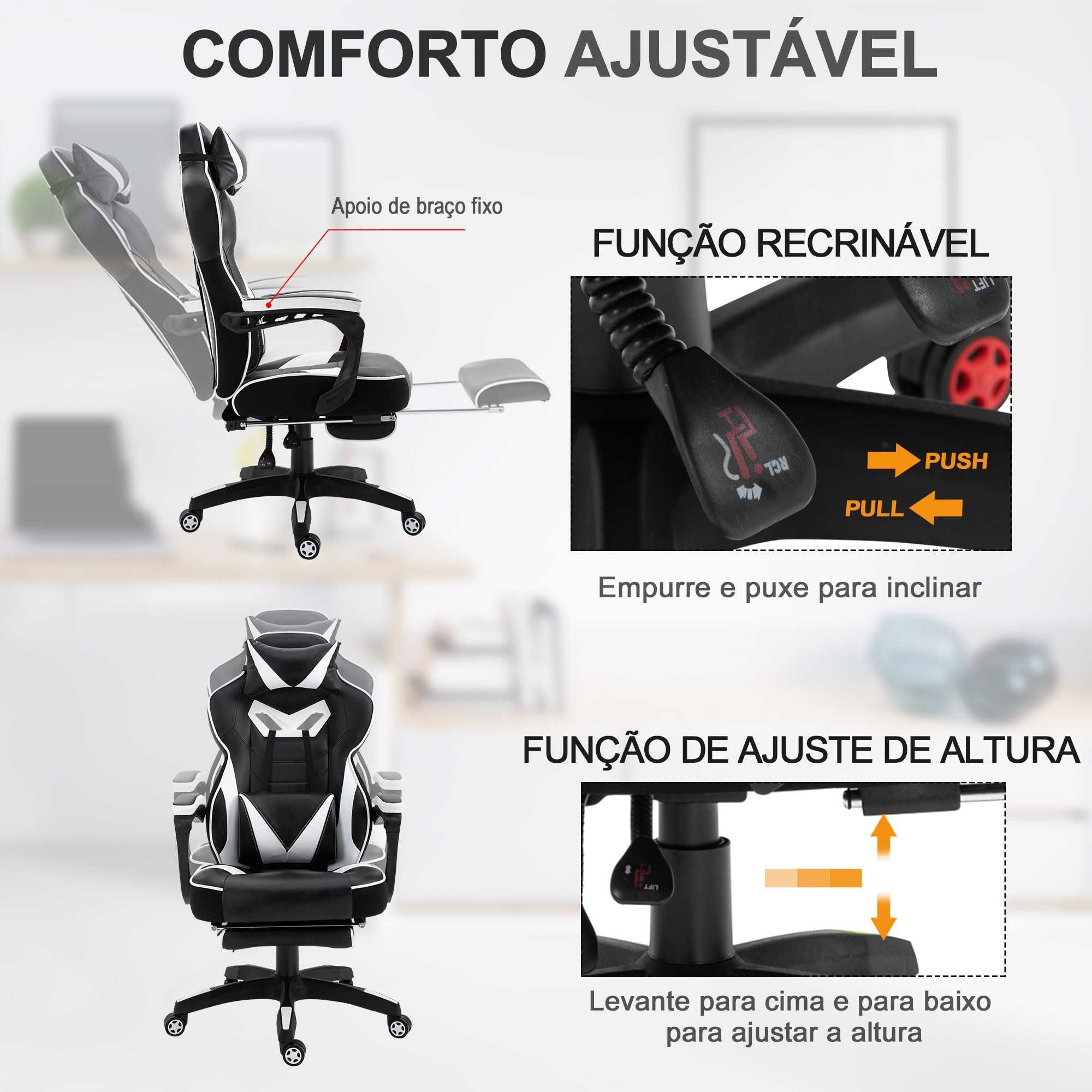 Cadeira Gaming Douxlife Racing GC-RC01 TOP Design Reclinável 180 Novas