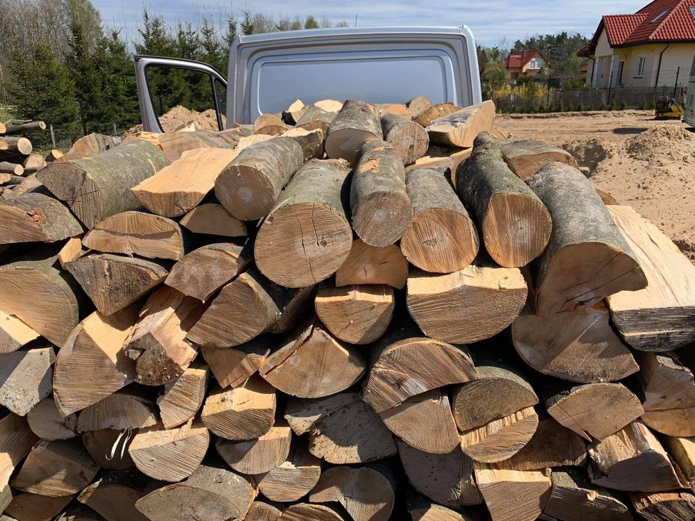 Drewno opałowe/kominkowe/pocięte/połupane/transport/opał/drzewo/tanio