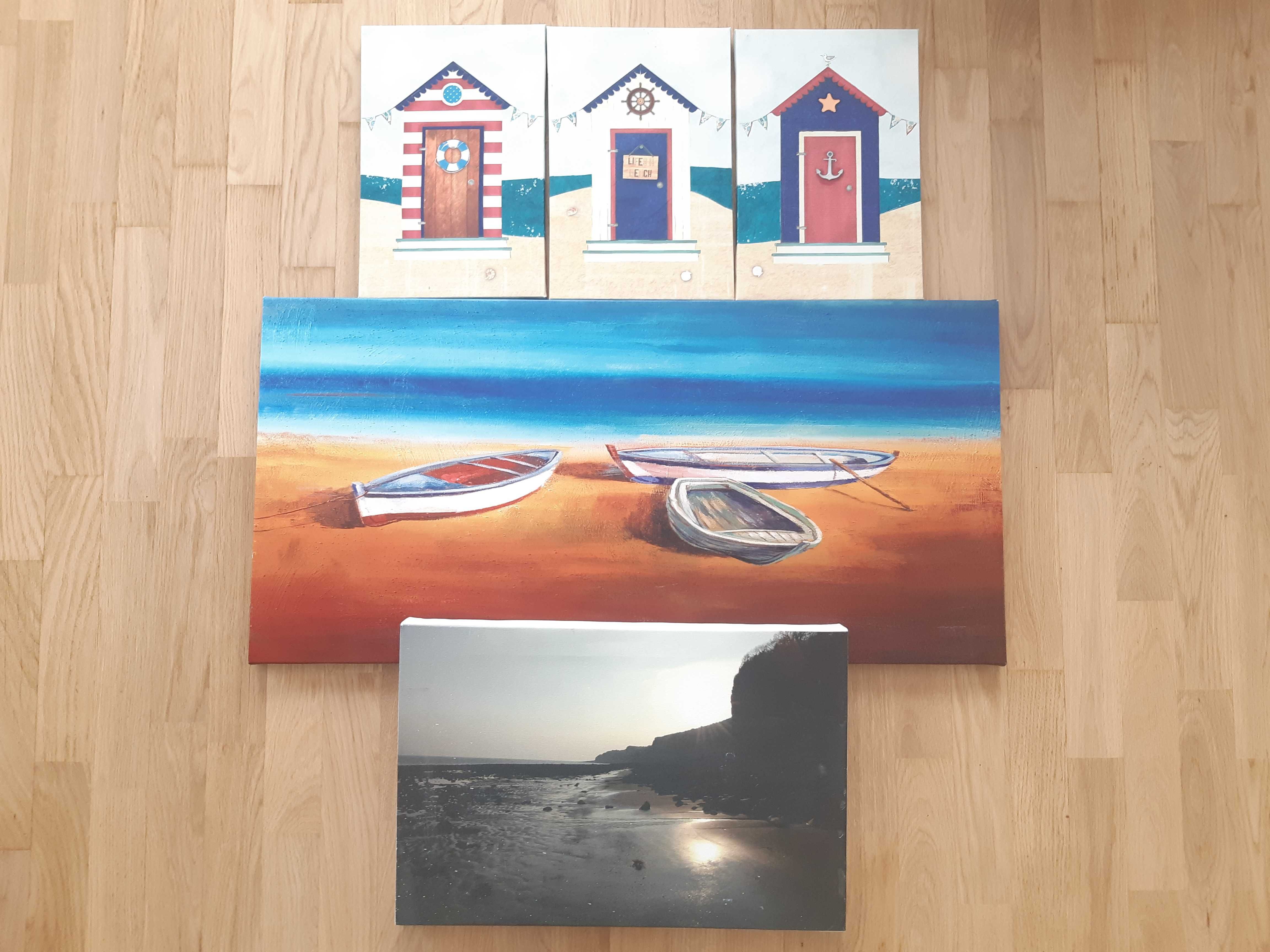 Obrazy na płótnie - żeglarstwo, plaża, morze, łódka, zachód słońca