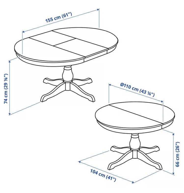 Stol  rozkladany ingatorp okragly bialy ikea / 3 krzesla