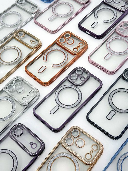 Прозорий чохол з камінцями MagSafe iPhone 17 Pro Max айфон про макс