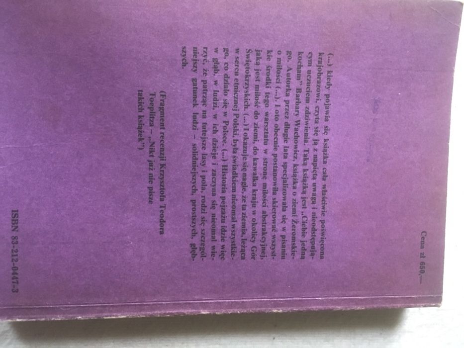 Książka, Barbara Wachowicz, Ciebie jedną kocham