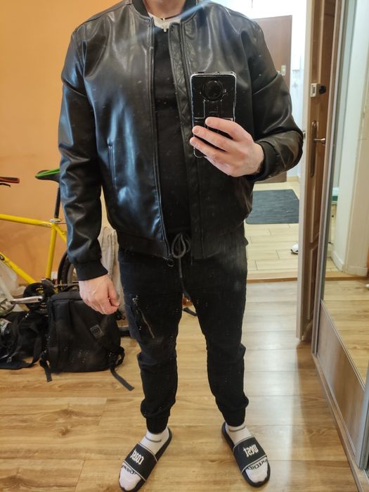 Okazja! Kurta skórzana XL bomberka  Bershka stan b.dobry