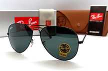 Ray Ban Aviator очки капли мужские черные в черном метале линзы стекло