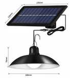 Wisząca ogrodowa lampa solarna LED z czujnikiem zmierzchu