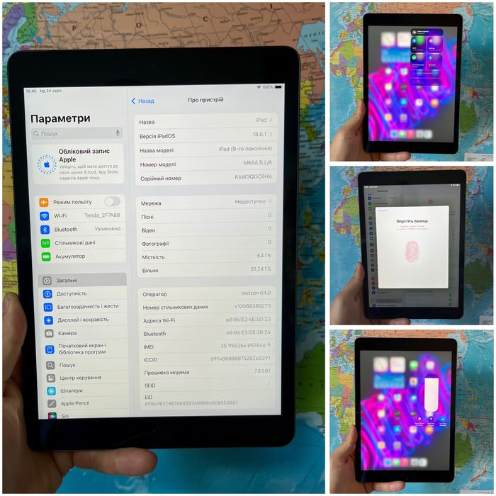 iPad 9 64 GB LTE (з сім-картою) 100% акб ІДЕАЛ айпад 7/8/8/10/11 Apple