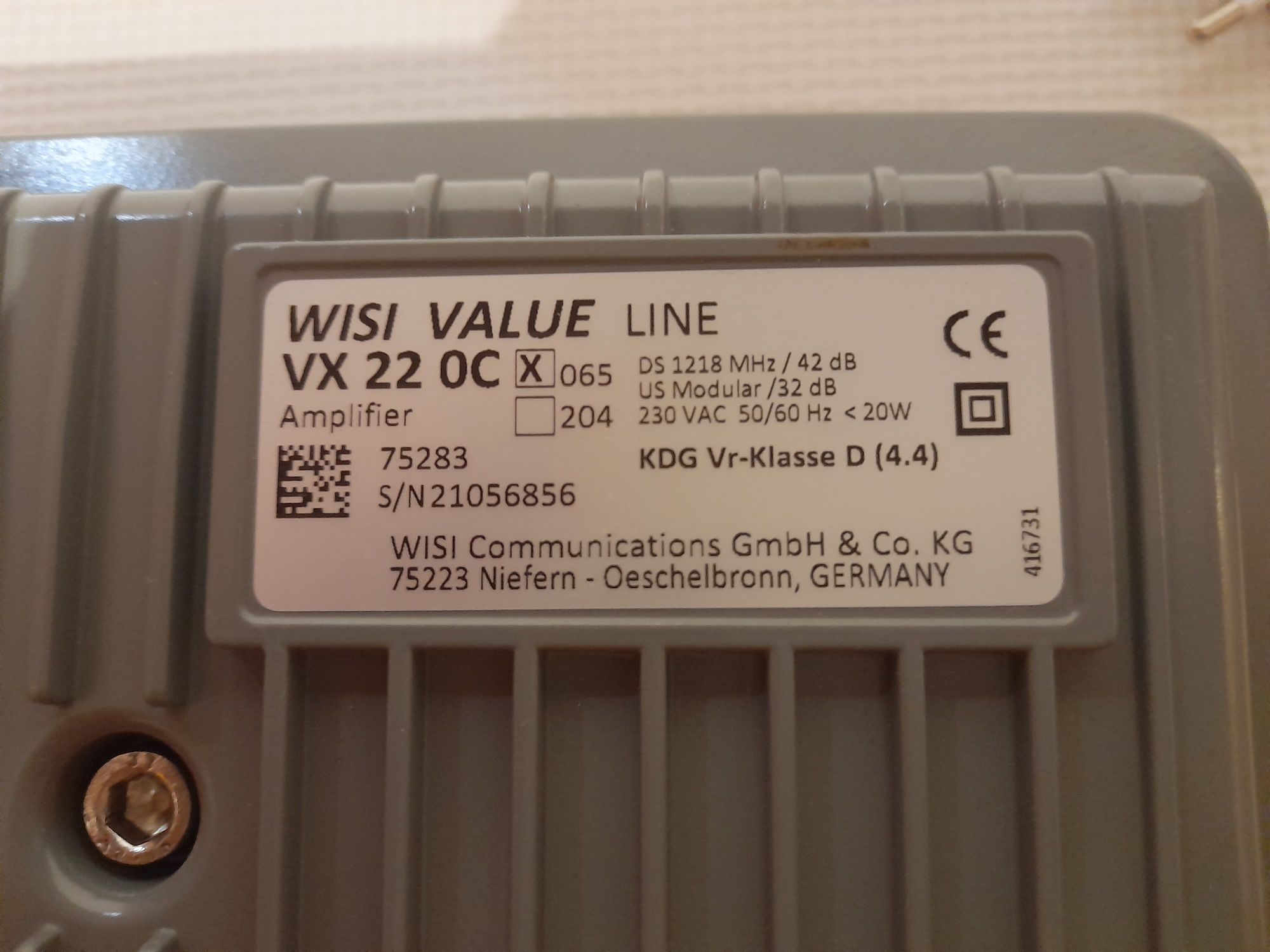 Wzmacniacz szerokopasmowy WISI VALUE VX 22 0C