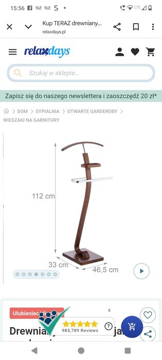 Relaxdays Wolnostojący stojak na odzież do sypialni i garderoby