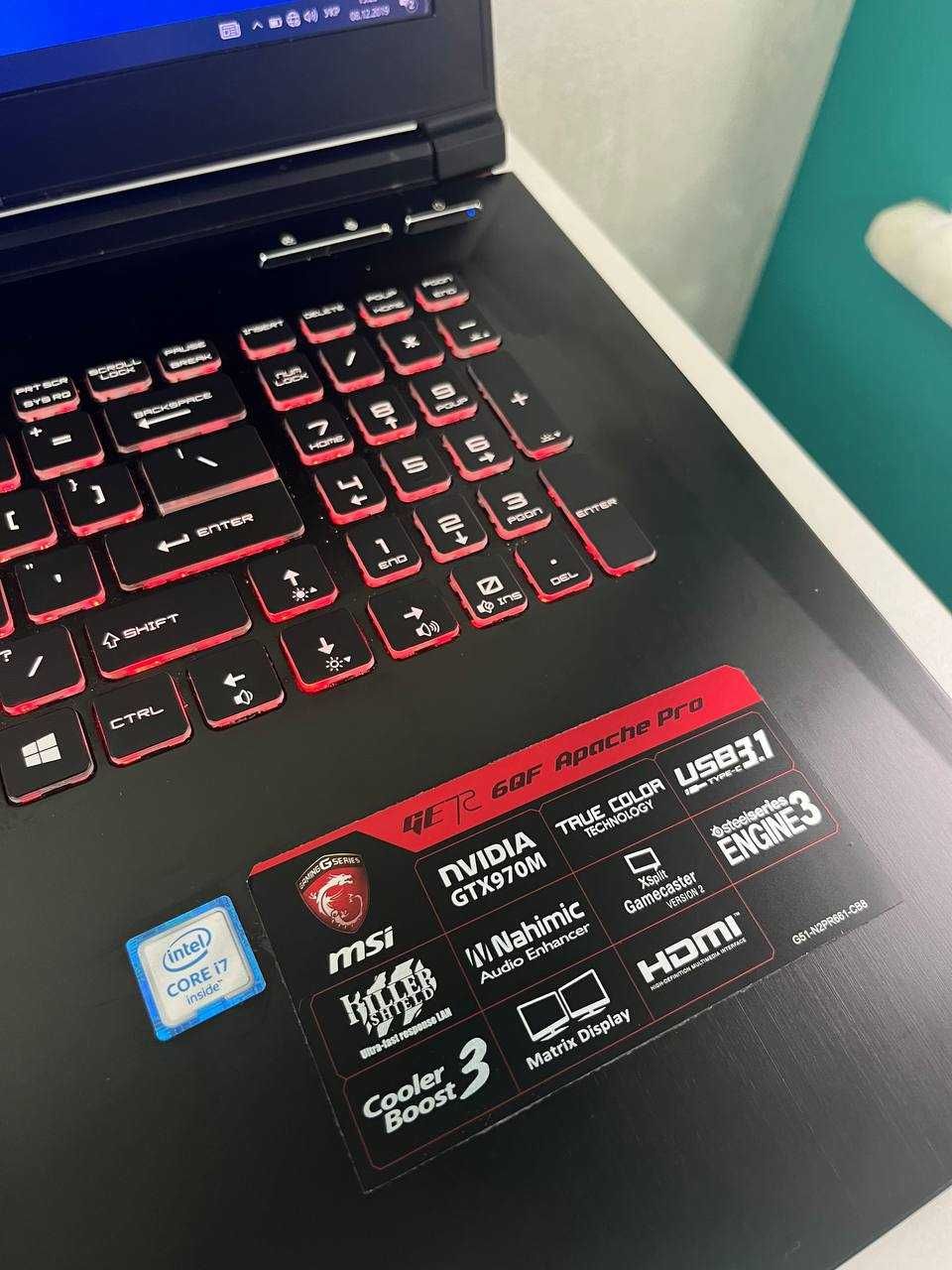 MSI GE72 6QF Apache Pro/Core i7/GTX 970M/SSD:240GB/LCD: 17.3"