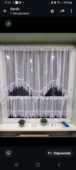 Firanka  z zazdroskami i gipiurą.