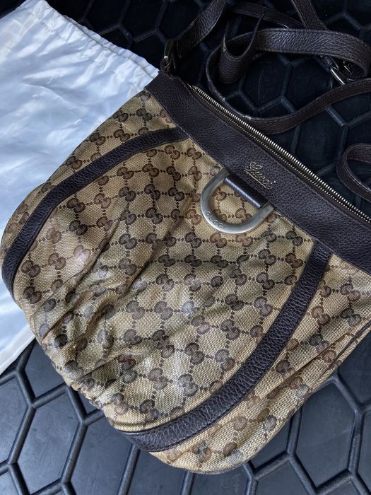 оригінальна сумка Gucci Canvas hobo bag гуччи