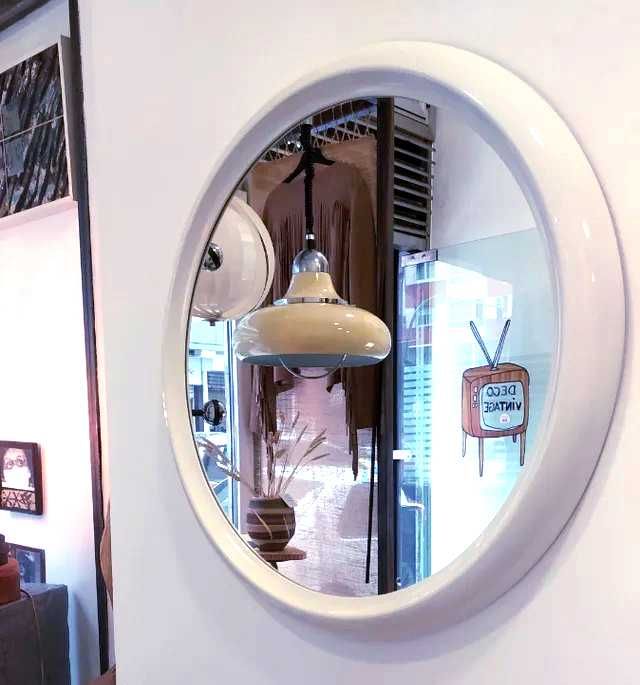 Espelho branco redondo 60cm