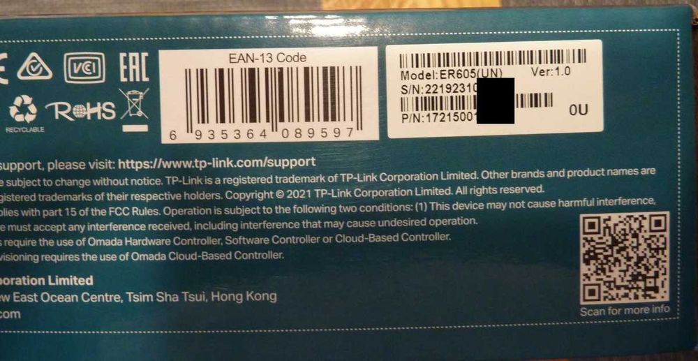Router TP-LINK TL-ER605 Multi-WAN, VPN, Omada, Gigabit