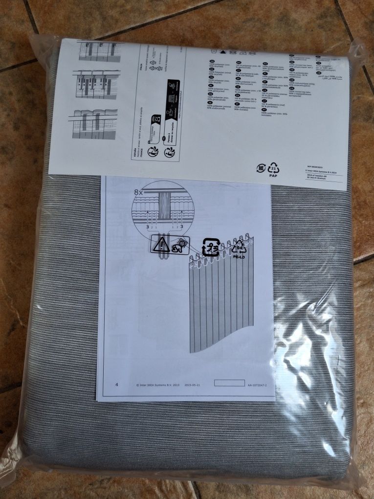 NOWE zaslony zaciemniające szare ikea Vilborg 300x145cm 2szt