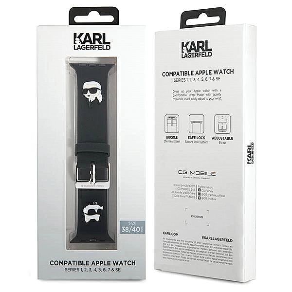 Pasek Karl Lagerfeld 3D Rubber Karl&Choupette Heads na Apple Watch 38/